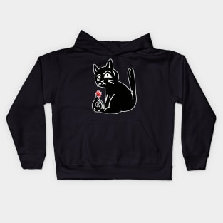 Black Cat of Doom on Halloween Kids Hoodie